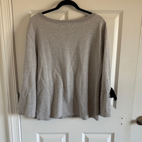 Sanctuary Tierney Blow Sleeve Sweatshirt Grey Bell Sleeves Medium Scoop Neck - Picture 6 of 9